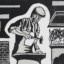The blacksmith at Blists Hill.